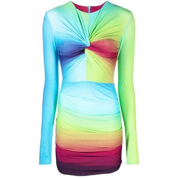 ALEX PERRY Halton Gradient Stretch Jersey Mini Bodycon Dress Size UK 12 / US 8 - Picture 3 of 13